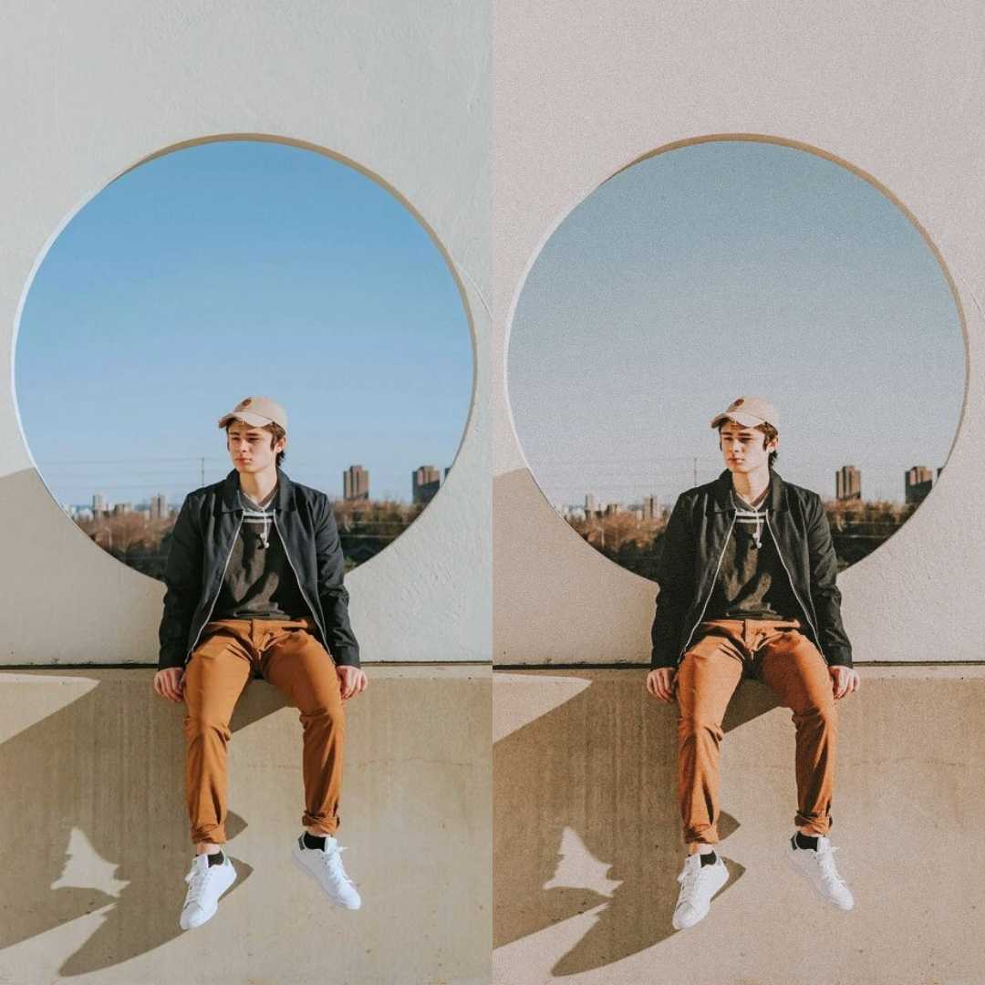 Before After 10 Retro Lightroom Presets Vintage Film Aesthetic Filters for Photos