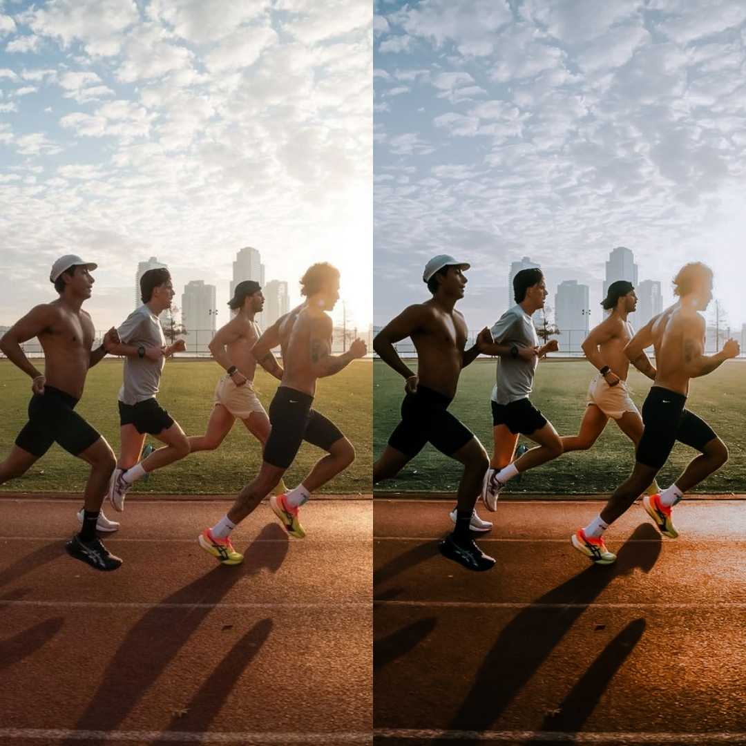 Before After Edit Running Lightroom Presets – Sporty, Action & Outdoor Photo Edits